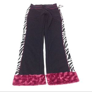 Girls Sweatpant Black Flare Zebra Print